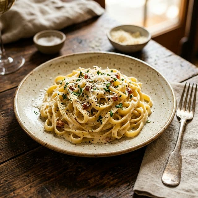 Pasta Carbonara - Menu Lil' Escape Coffee & Eatery Sragen